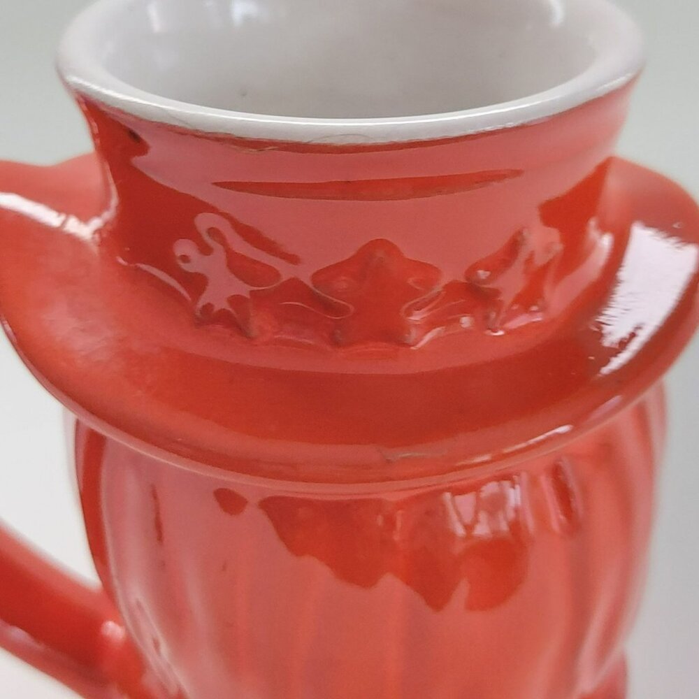 Vintage Frankoma Art Pottery Uncle Sam Mug Set of 2, Red & Blue, c.1976 USA Made - Picture 8 of 12